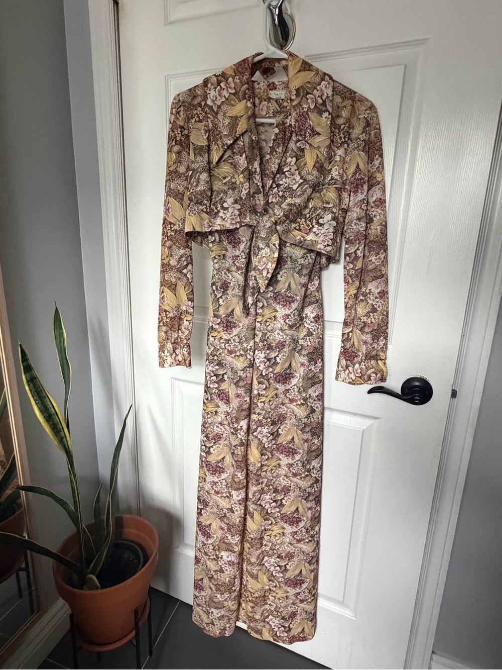 Vintage 1970s Set Maxi Halter Dress and Bolero
